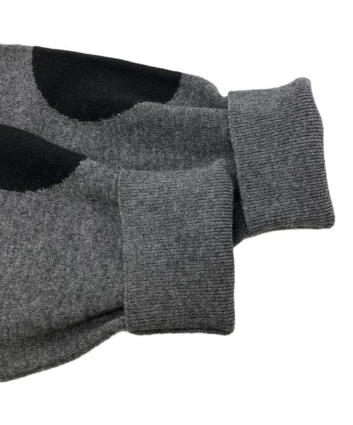 nop de nod（ノップドゥノッド）nop de nod (ノップドゥノッド) ビッグpolkaインターシャセーター グレー サイズ:Mの古着・服飾アイテム