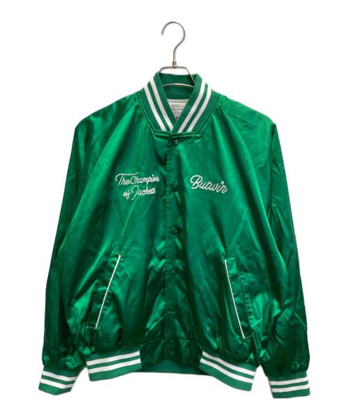 butwin（バトウィン）butwin (バトウィン) ナイロン × サテン スタジャン グリーン サイズ:Mの古着・服飾アイテム