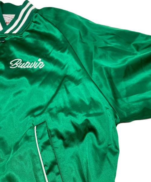 butwin（バトウィン）butwin (バトウィン) ナイロン × サテン スタジャン グリーン サイズ:Mの古着・服飾アイテム