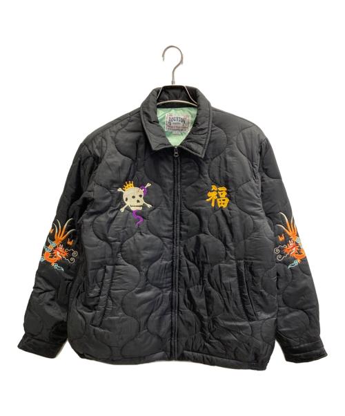 HOUSTON（ヒューストン）HOUSTON (ヒューストン) NYLON VIETNAM JACKET ブラック サイズ:XXLの古着・服飾アイテム