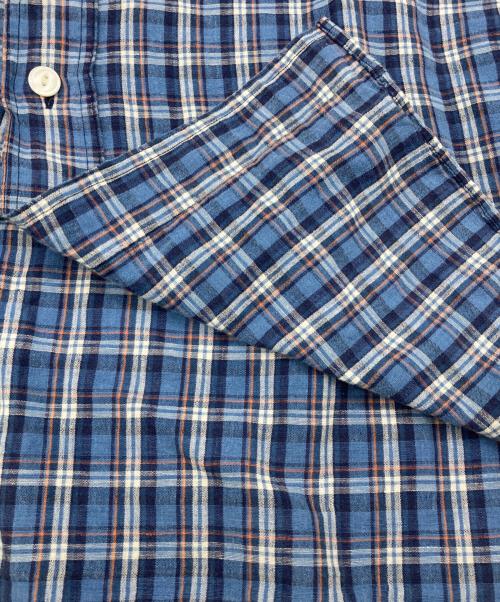 POLO RALPH LAUREN（ポロ・ラルフローレン）POLO RALPH LAUREN (ポロ・ラルフローレン) リネンブレンドチェックシャツ ブルー サイズ:XLの古着・服飾アイテム