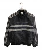 adidasアディダス）の古着「ファースト ブラックデニム トラックトップ」｜ブラック