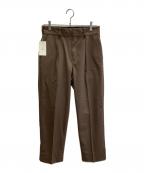 Dickies×green label relaxingディッキーズ×グリーンレーベルリラクシング）の古着「GLR TR 1プリーツ ワイドテーパード パンツ」｜ブラウン