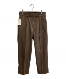 Dickies×green label relaxing（ディッキーズ×グリーンレーベルリラクシング）の古着「GLR TR 1プリーツ ワイドテーパード パンツ」｜ブラウン