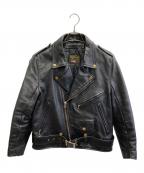 VANSONバンソン）の古着「C2 ライダースジャケット/レザージャケット」｜ブラック