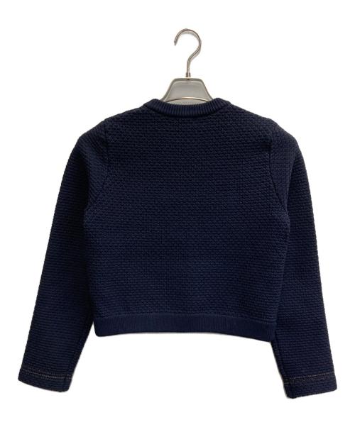 anuans（アニュアンス）anuans (アニュアンス) ノーカラーニットジャケット ネイビー サイズ:Sの古着・服飾アイテム