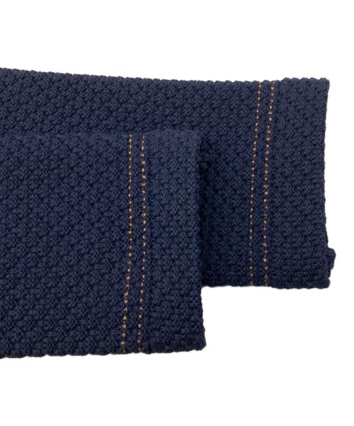 anuans（アニュアンス）anuans (アニュアンス) ノーカラーニットジャケット ネイビー サイズ:Sの古着・服飾アイテム