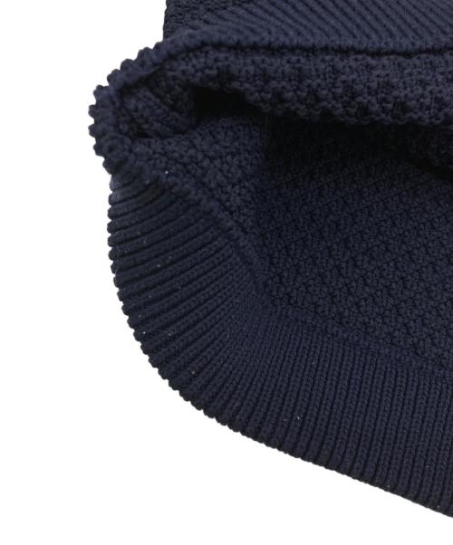 anuans（アニュアンス）anuans (アニュアンス) ノーカラーニットジャケット ネイビー サイズ:Sの古着・服飾アイテム