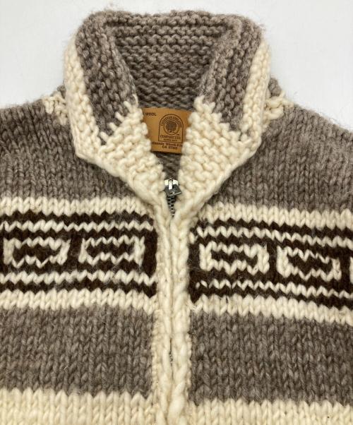 CANADIAN SWEATER COMPANY（カナディアンセーターカンパニー）CANADIAN SWEATER COMPANY (カナディアンセーターカンパニー) サンダーバード柄 カウチンニットカーディガン ベージュ サイズ:不明の古着・服飾アイテム