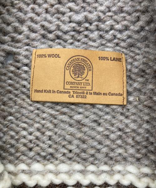 CANADIAN SWEATER COMPANY（カナディアンセーターカンパニー）CANADIAN SWEATER COMPANY (カナディアンセーターカンパニー) サンダーバード柄 カウチンニットカーディガン ベージュ サイズ:不明の古着・服飾アイテム