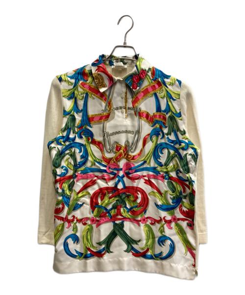 HERMES（エルメス）HERMES (エルメス) シルクコットンカシミヤシャツ ベージュ サイズ:Mの古着・服飾アイテム