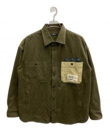 DIESEL（ディーゼル）の古着「S-LEBED ボクシーフィットシャツジャケット」｜オリーブ