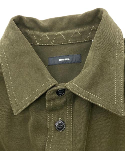 DIESEL（ディーゼル）DIESEL (ディーゼル) S-LEBED ボクシーフィットシャツジャケット オリーブ サイズ:XLの古着・服飾アイテム