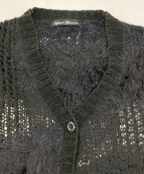 Hysteric Glamour（ヒステリックグラマー）Hysteric Glamour (ヒステリックグラマー) モヘヤ混かぎ編みニットカーディガン ブラック サイズ:FREEの古着・服飾アイテム