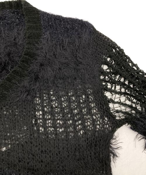 Hysteric Glamour（ヒステリックグラマー）Hysteric Glamour (ヒステリックグラマー) モヘヤ混かぎ編みニットカーディガン ブラック サイズ:FREEの古着・服飾アイテム