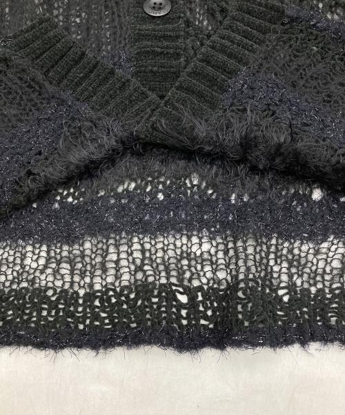 Hysteric Glamour（ヒステリックグラマー）Hysteric Glamour (ヒステリックグラマー) モヘヤ混かぎ編みニットカーディガン ブラック サイズ:FREEの古着・服飾アイテム