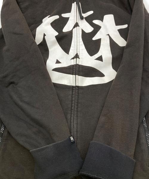 stussy（ステューシー）stussy (ステューシー) ビッククラウンロゴ ジップパーカー ブラック サイズ:Lの古着・服飾アイテム