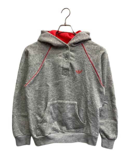 adidas（アディダス）adidas (アディダス) スナップパーカー グレー サイズ:Lの古着・服飾アイテム