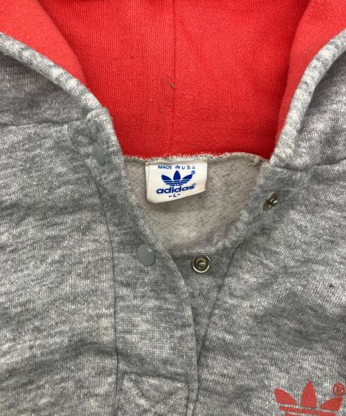 adidas（アディダス）adidas (アディダス) スナップパーカー グレー サイズ:Lの古着・服飾アイテム