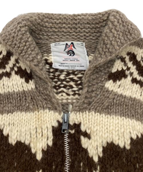 NATIVE INDIAN KNIT（ネイティブインディアンニット）Native Indian Knit (ネイティブインディアンニット) カウチンニットカーディガン ベージュ サイズ:不明（記載無し）の古着・服飾アイテム