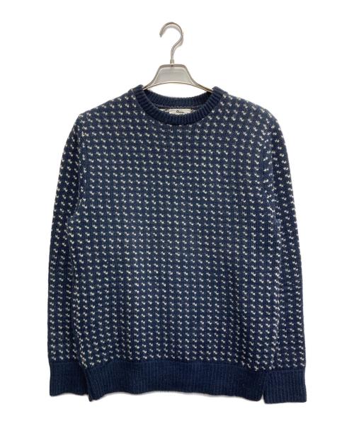 WOOLRICH（ウールリッチ）WOOLRICH (ウールリッチ) バーズアイニット【USA製】 ネイビー サイズ:Lの古着・服飾アイテム