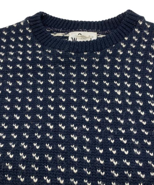 WOOLRICH（ウールリッチ）WOOLRICH (ウールリッチ) バーズアイニット【USA製】 ネイビー サイズ:Lの古着・服飾アイテム