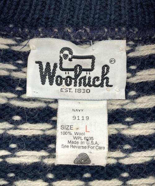 WOOLRICH（ウールリッチ）WOOLRICH (ウールリッチ) バーズアイニット【USA製】 ネイビー サイズ:Lの古着・服飾アイテム