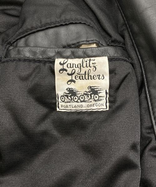 Langlitz Leathers（ラングリッツレザー）Langlitz Leathers (ラングリッツレザー) 80’s レザーダブルライダースジャケット ブラック サイズ:不明の古着・服飾アイテム