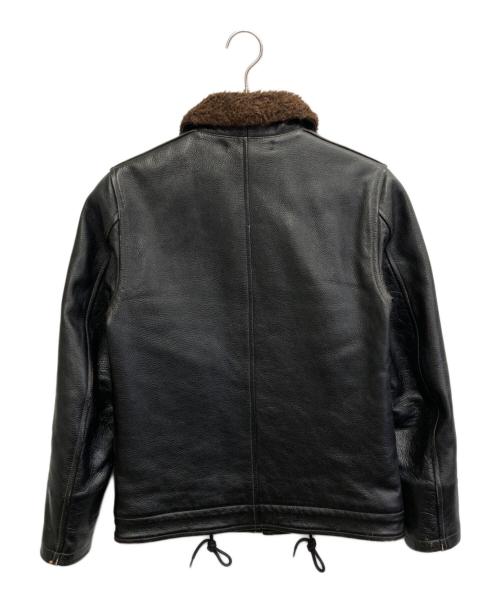 COOTIE PRODUCTIONS（クーティープロダクツ）COOTIE PRODUCTIONS (クーティープロダクツ) レザー N-1 デッキジャケット ブラック サイズ:Sの古着・服飾アイテム