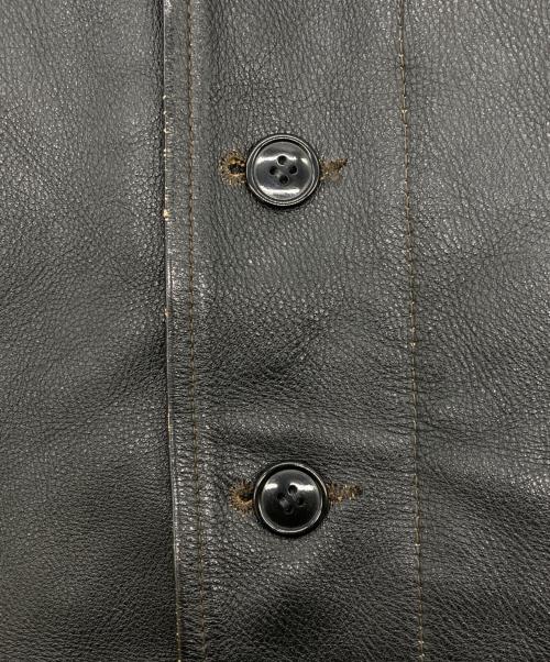 COOTIE PRODUCTIONS（クーティープロダクツ）COOTIE PRODUCTIONS (クーティープロダクツ) レザー N-1 デッキジャケット ブラック サイズ:Sの古着・服飾アイテム