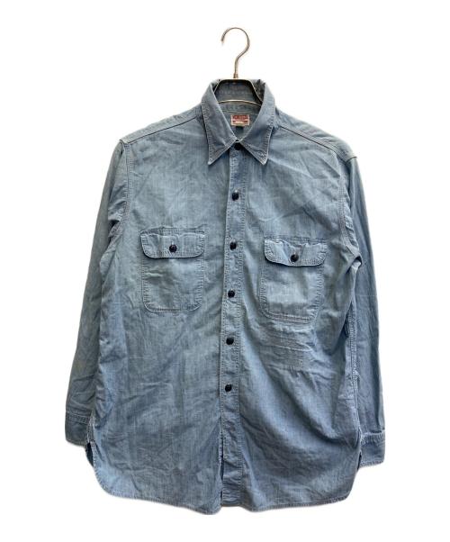 HERCULES（ヘラクレス）HERCULES (ヘラクレス) Chambray work shirt/50s/マチ付き インディゴ サイズ:採寸サイズ参照の古着・服飾アイテム