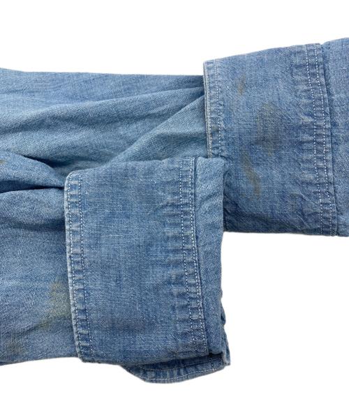 HERCULES（ヘラクレス）HERCULES (ヘラクレス) Chambray work shirt/50s/マチ付き インディゴ サイズ:採寸サイズ参照の古着・服飾アイテム