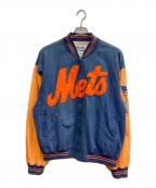 MIRAGEミラージュ）の古着「NEW YORK METS リバーシブルスタジャン」｜ブルー×オレンジ