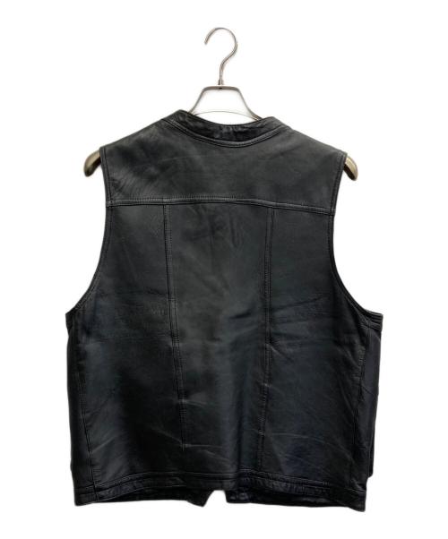 NO BRAND（ノーブランド）NO BRAND (ノーブランド) 古着レザーベスト ブラック サイズ:54の古着・服飾アイテム
