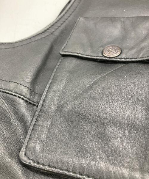 NO BRAND（ノーブランド）NO BRAND (ノーブランド) 古着レザーベスト ブラック サイズ:54の古着・服飾アイテム