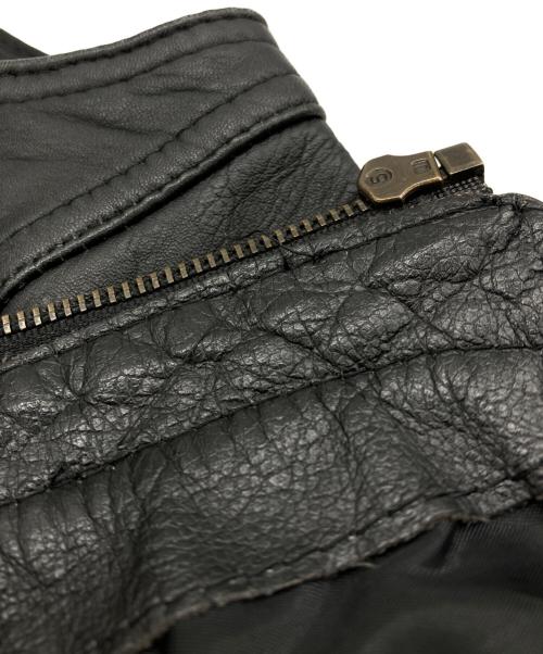 NO BRAND（ノーブランド）NO BRAND (ノーブランド) 古着レザーベスト ブラック サイズ:54の古着・服飾アイテム