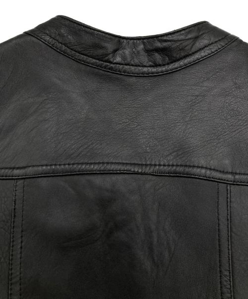 NO BRAND（ノーブランド）NO BRAND (ノーブランド) 古着レザーベスト ブラック サイズ:54の古着・服飾アイテム
