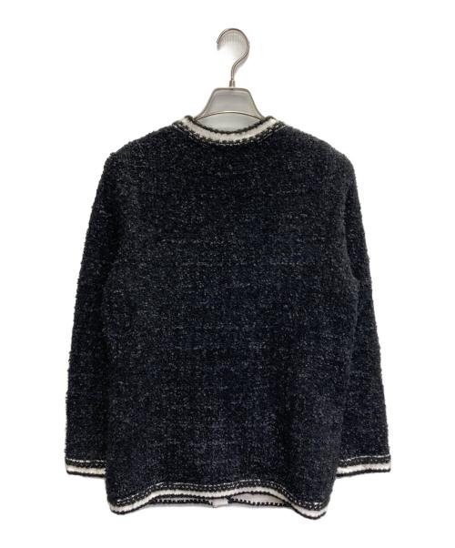 Mystrada（マイストラーダ）Mystrada (マイストラーダ) 配色ニットジャケット ブラック サイズ:38の古着・服飾アイテム