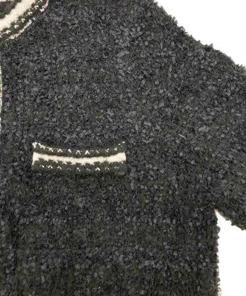 Mystrada（マイストラーダ）Mystrada (マイストラーダ) 配色ニットジャケット ブラック サイズ:38の古着・服飾アイテム