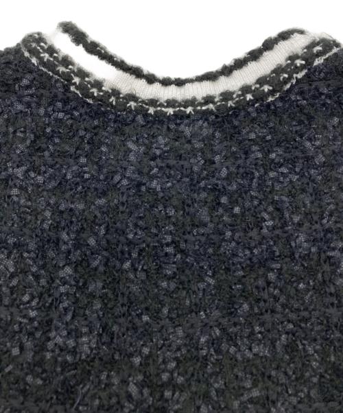 Mystrada（マイストラーダ）Mystrada (マイストラーダ) 配色ニットジャケット ブラック サイズ:38の古着・服飾アイテム