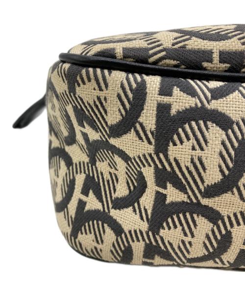 Salvatore Ferragamo（サルヴァトーレ フェラガモ）Salvatore Ferragamo (サルヴァトーレ フェラガモ) ガンチーニ キャンバス&レザー カメラバッグ チェーンショルダーバッグ ベージュの古着・服飾アイテム