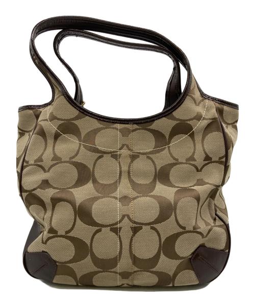 COACH（コーチ）COACH (コーチ) シグネチャーハンドバッグ ベージュの古着・服飾アイテム