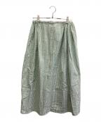 MEYAMEメヤメ）の古着「ストライプドロングスカート」｜グリーン