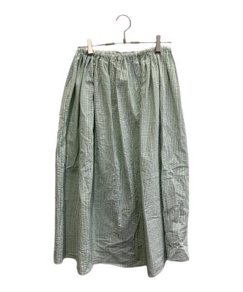 MEYAME（メヤメ）MEYAME (メヤメ) ストライプドロングスカート グリーン サイズ:FREEの古着・服飾アイテム