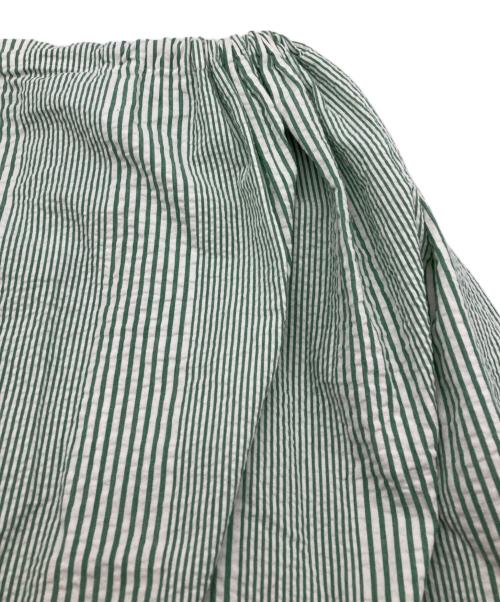 MEYAME（メヤメ）MEYAME (メヤメ) ストライプドロングスカート グリーン サイズ:FREEの古着・服飾アイテム