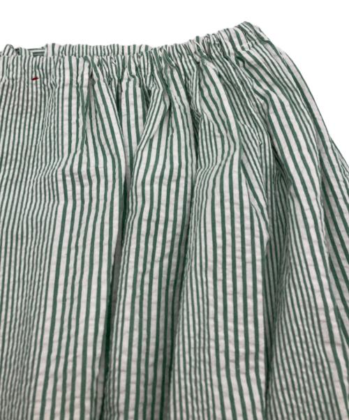 MEYAME（メヤメ）MEYAME (メヤメ) ストライプドロングスカート グリーン サイズ:FREEの古着・服飾アイテム
