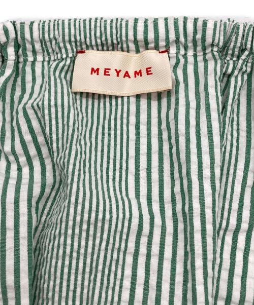MEYAME（メヤメ）MEYAME (メヤメ) ストライプドロングスカート グリーン サイズ:FREEの古着・服飾アイテム