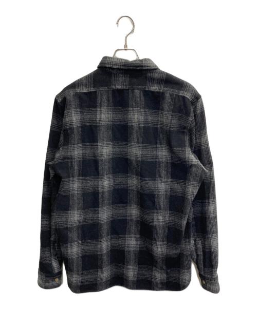 HOUSTON（ヒューストン）HOUSTON (ヒューストン) ウールネルシャツ グレー×ブラック サイズ:L 未使用品の古着・服飾アイテム