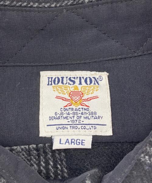 HOUSTON（ヒューストン）HOUSTON (ヒューストン) ウールネルシャツ グレー×ブラック サイズ:L 未使用品の古着・服飾アイテム