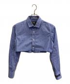 HOMME girlsオムガールズ）の古着「クロップド シャツ」｜スカイブルー